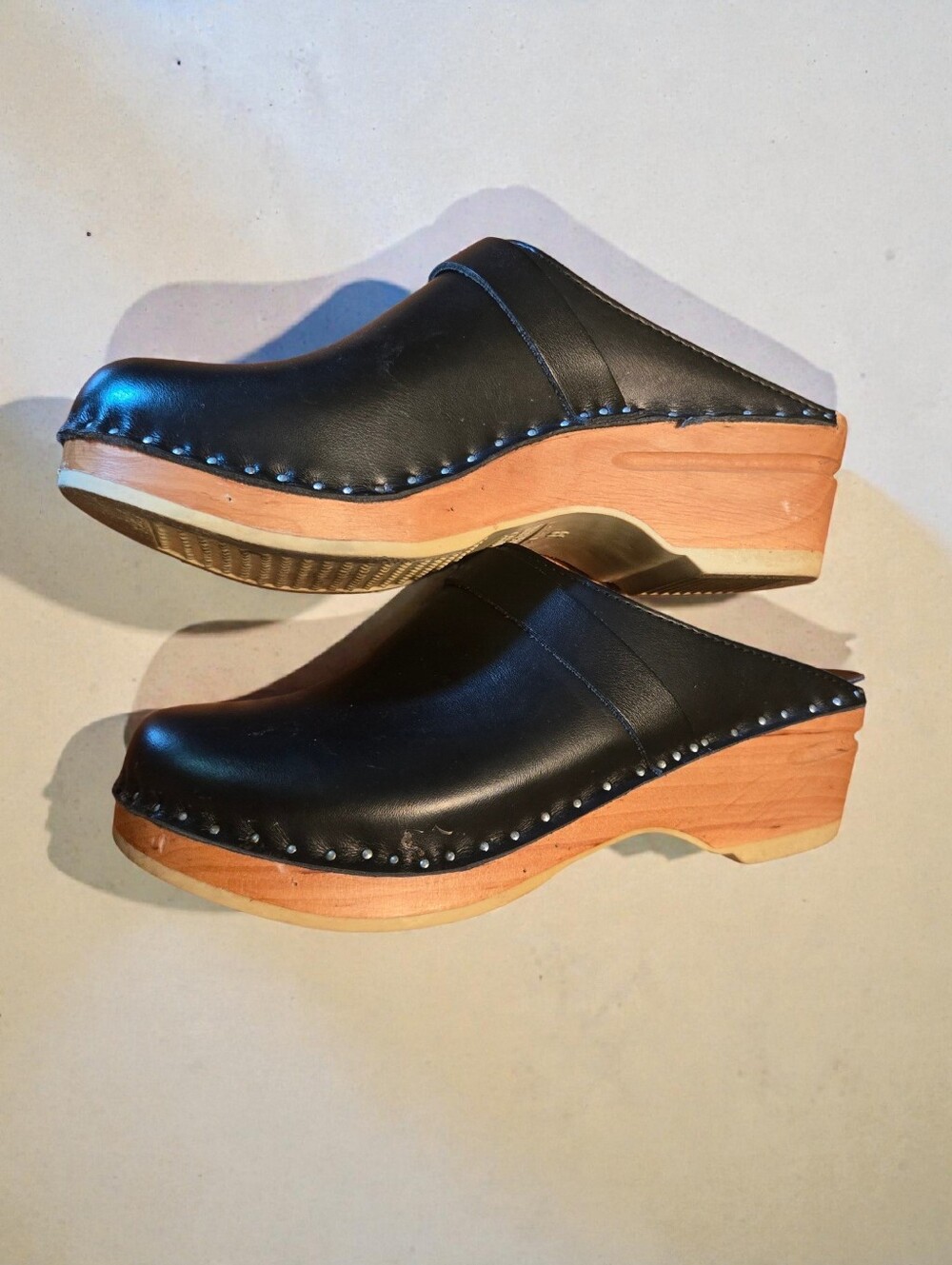 Troentorp Black Clog Size 38 / 8 Made In Sweden - Picture 10 of 15